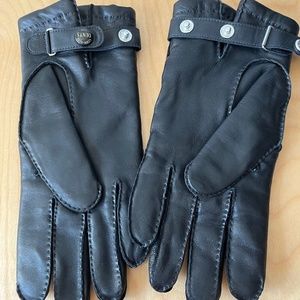 Leather Gloves - Dents Hatfield Handsewn Lambskin Lined - Mens Medium